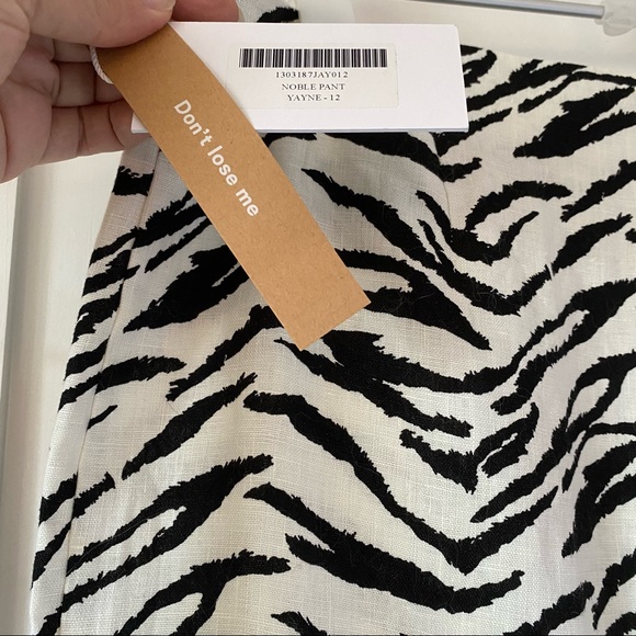 Reformation 100% linen Noble pant in Jayne tiger zebra animal print RARE NWT - Picture 6 of 7